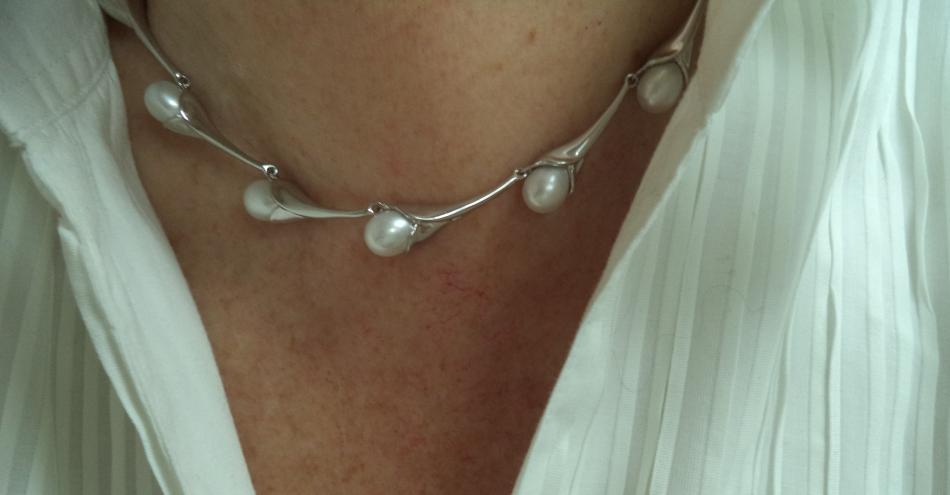 Honora pearl and silver necklace