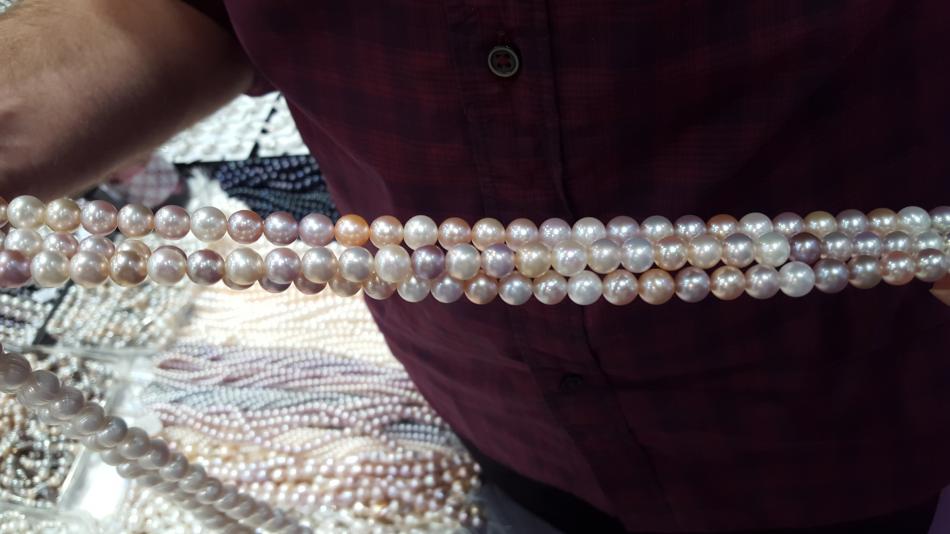 multicolor freshwater pearl strands