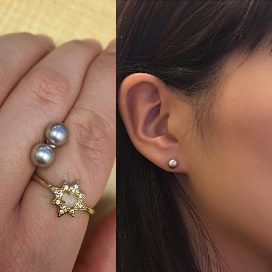 mini 6mm studs that arrived with my 8.5-9mm metallic lilac studs