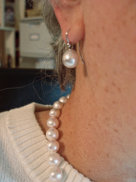 baroque akoya strand with white South Sea dangle earrings - Pearl Paradise