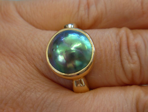 blaire ring from Eyris blue pearls in New Zealand
