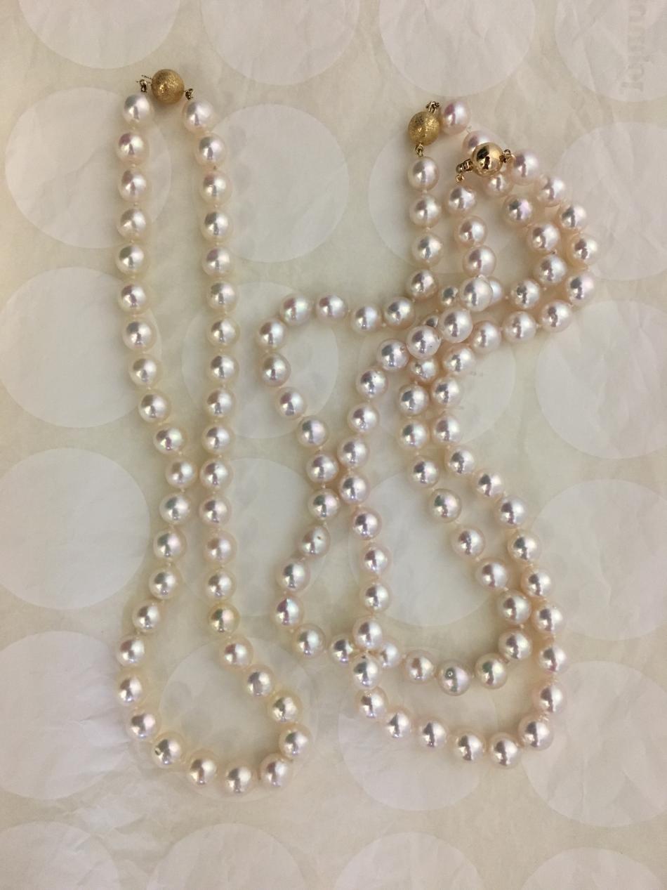 Different baroque akoya overtones from Pearl Paradise