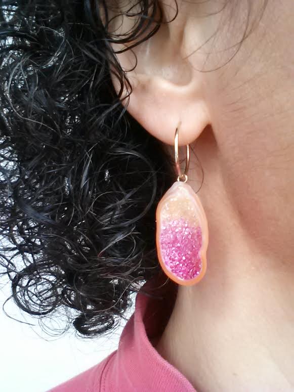 little h geode earrings