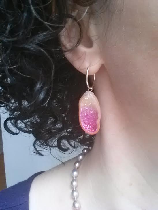 little h Pearl Geode earrings by Hisano Shepherd