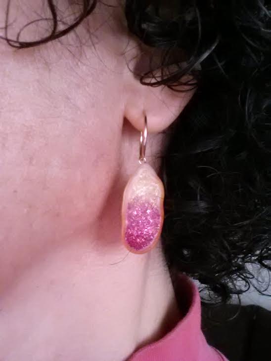 Pearl Geode earrings little h
