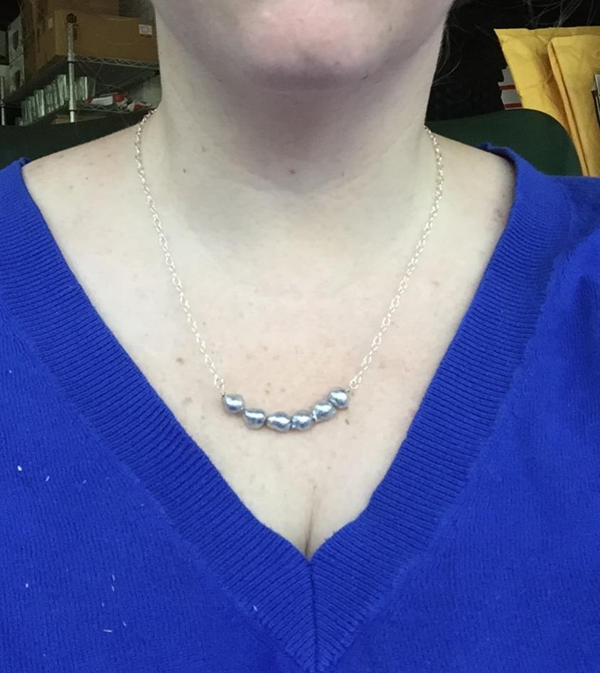 tiny BBA and silver bar necklace