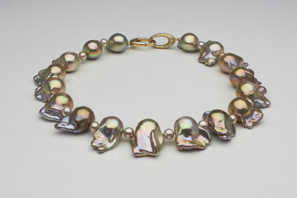 hisano pearl paradise re-design fireball necklace glamor shot