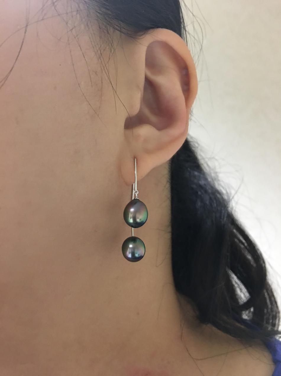 Tahitian double drop earrings