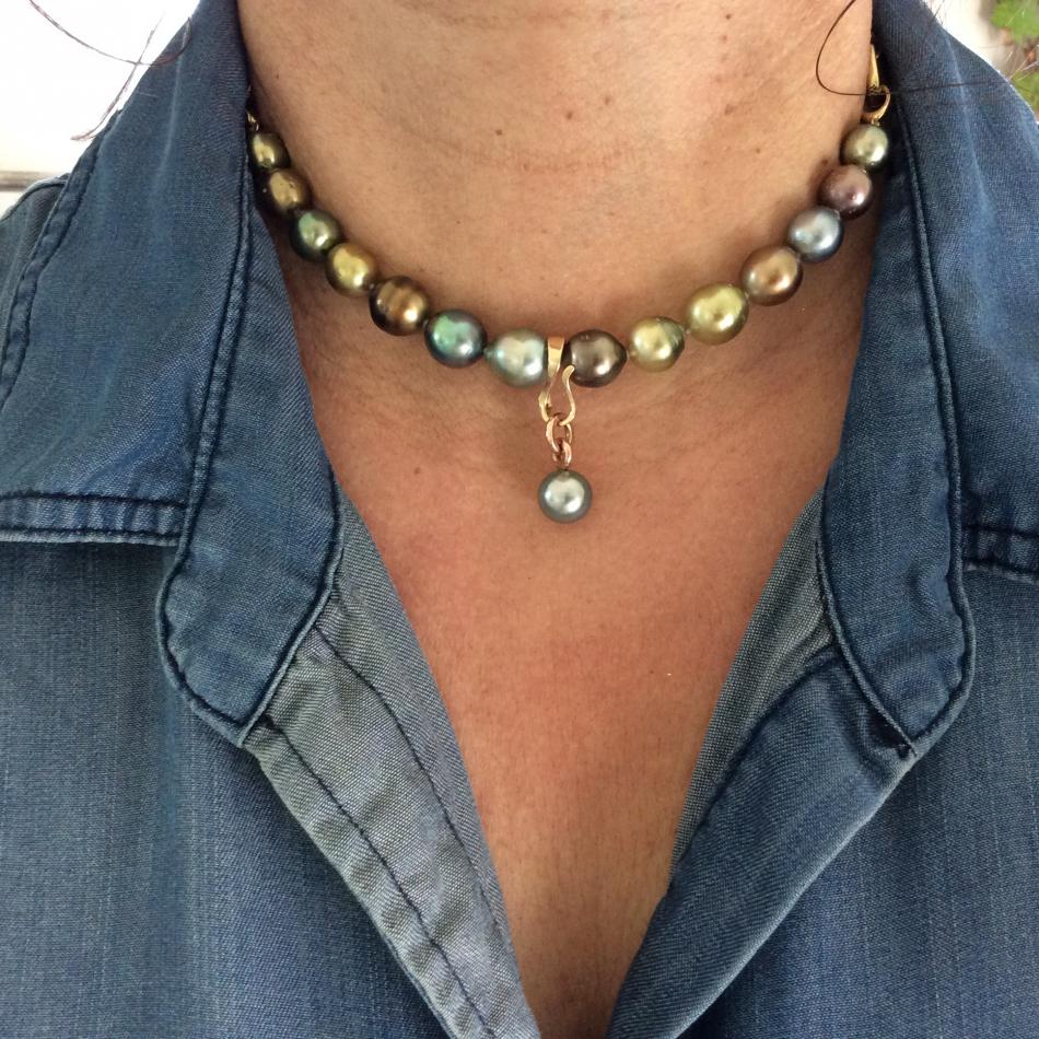  Fiji pearl combos - 2 bracelets worn as a necklace