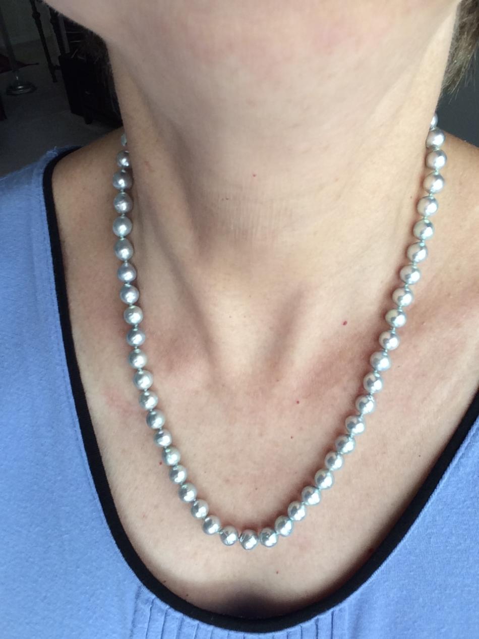 Blue akoya pearls