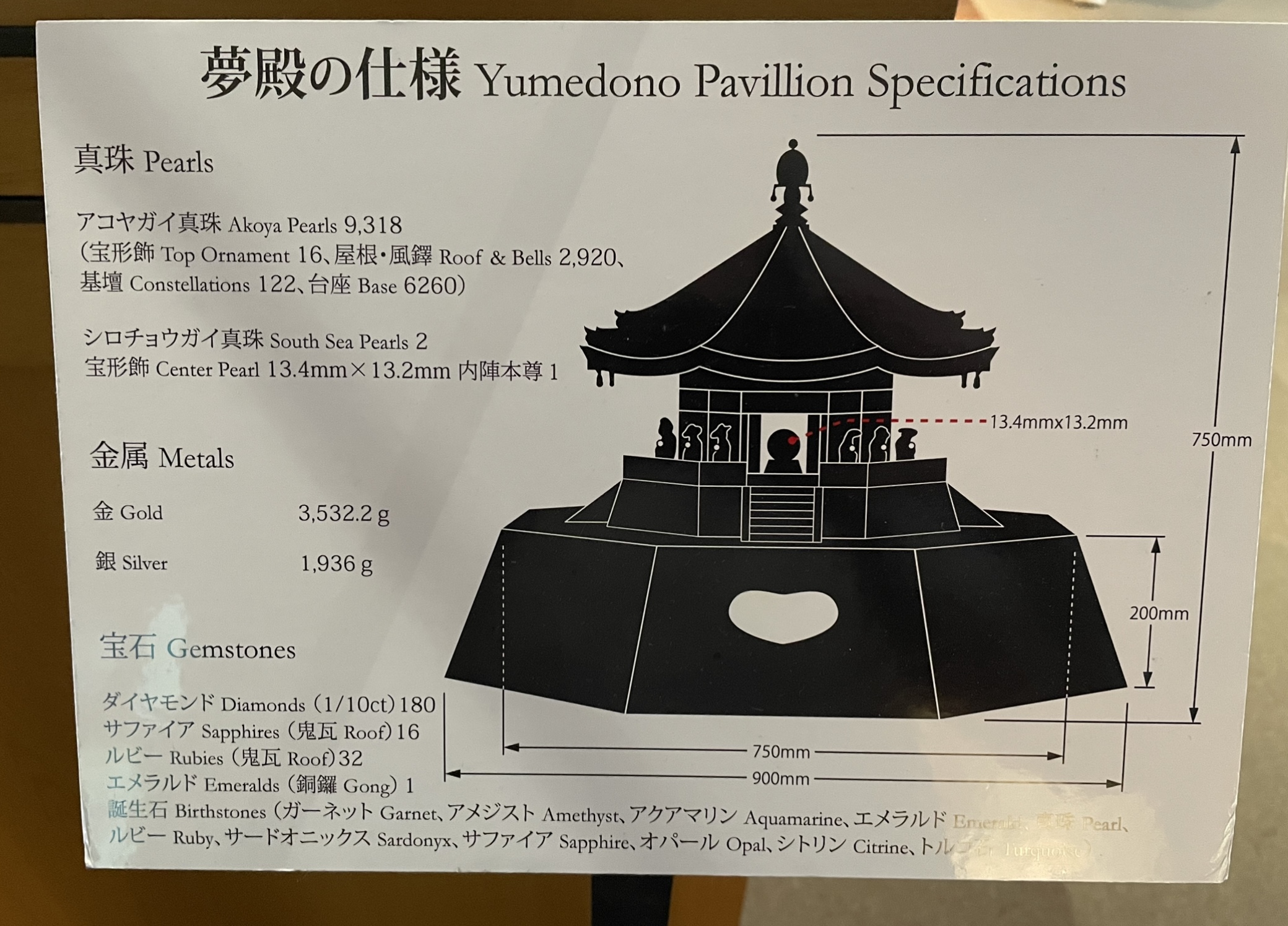 Yumedono Pavilion Specs - Mikimoto Pearl Museum