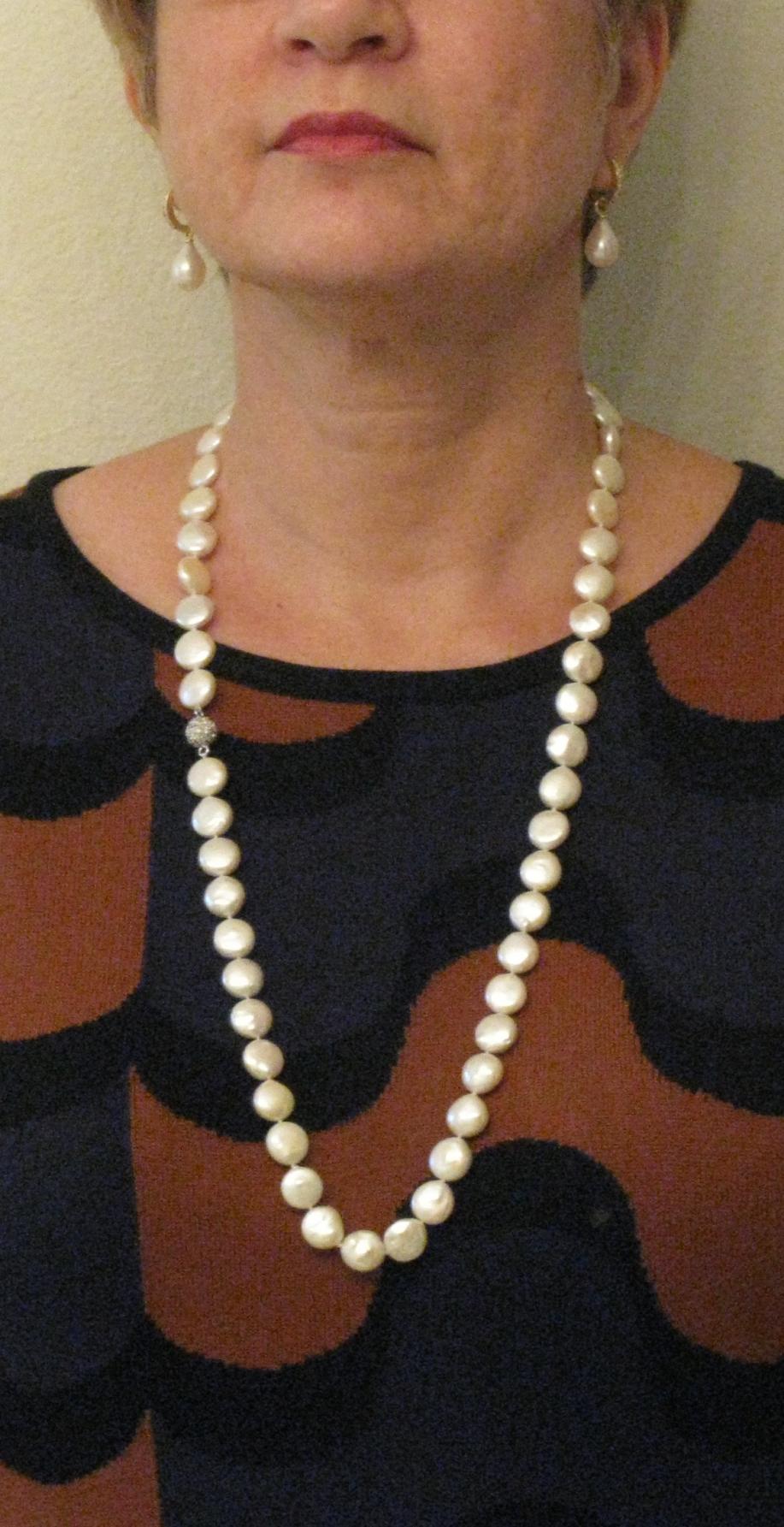 coin pearl necklace and my new Kojima teardrops