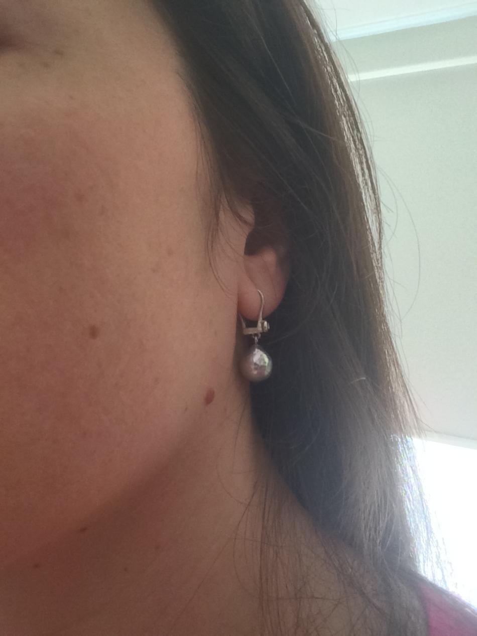 Blue baroque akoya earrings