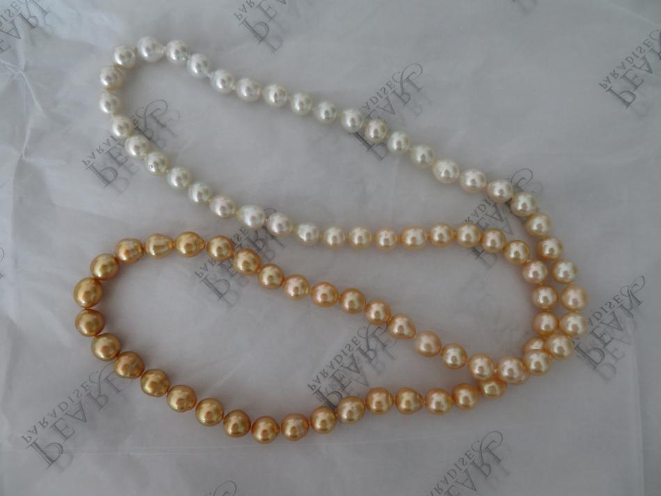 White and gold South Sea ombre strand
