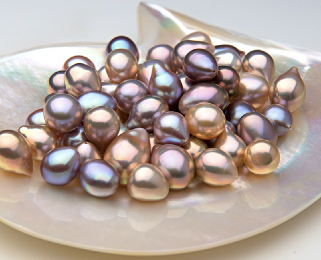 Fancy-color metallic freshwater pearls