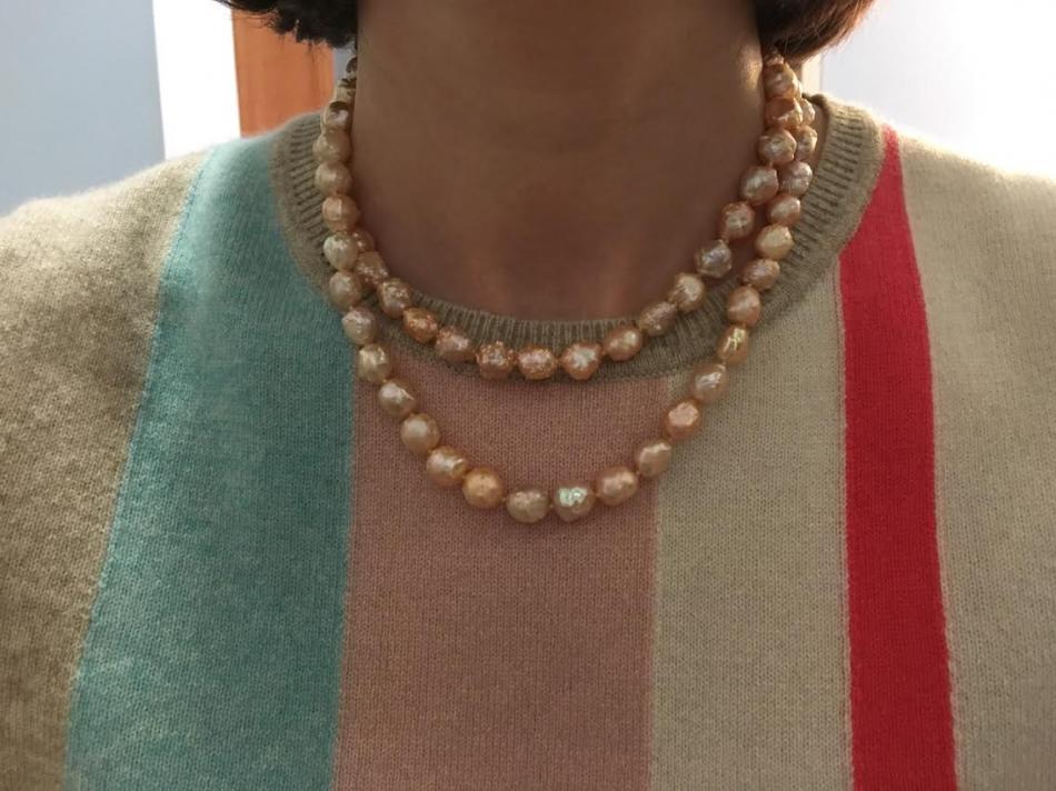 Rosebud pearls double looped