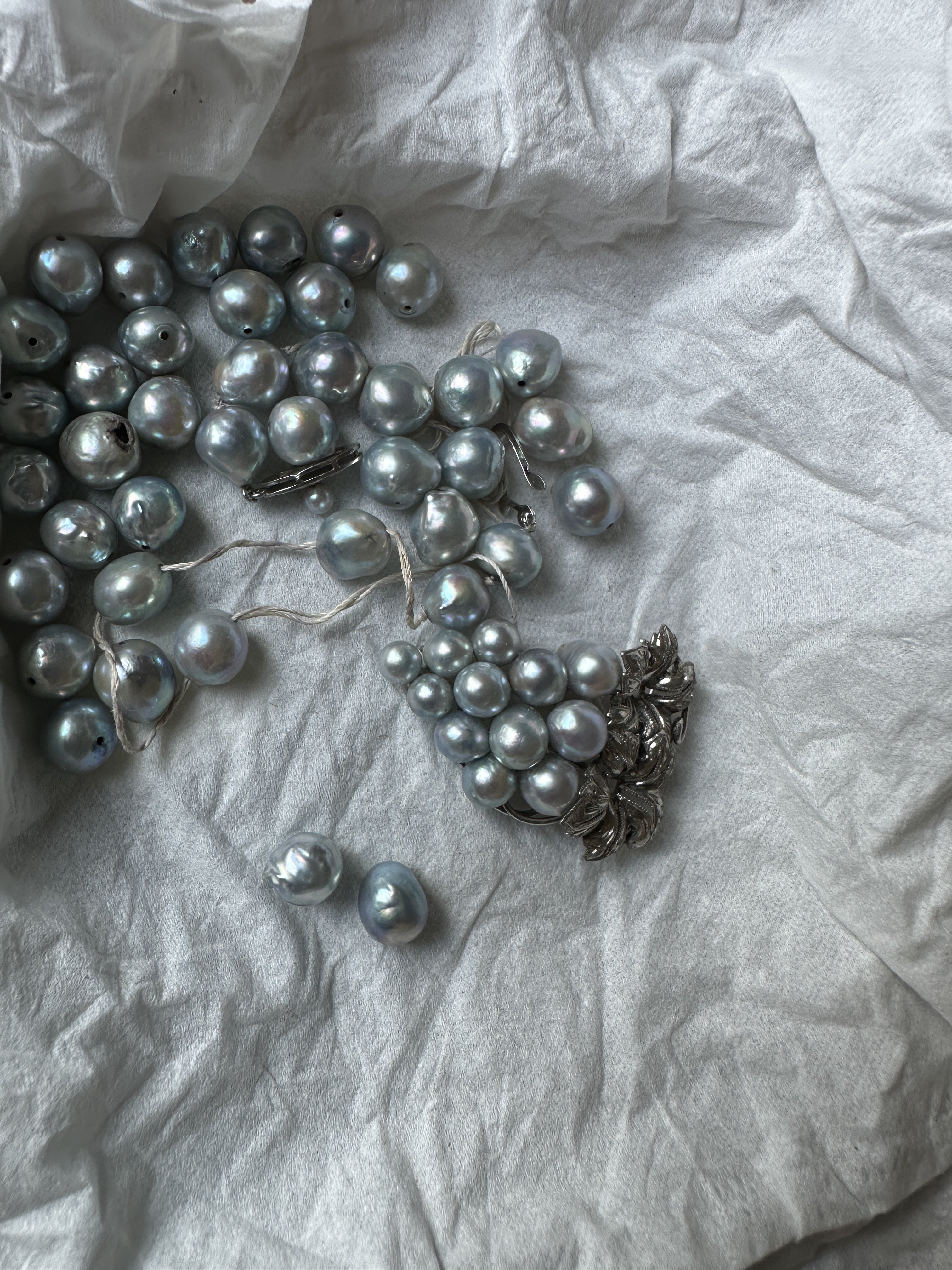 Lovely silver blue inherited pearls