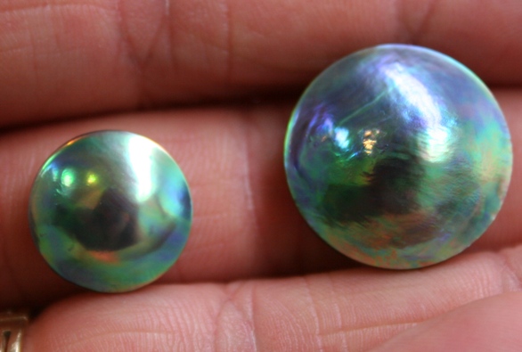 Two of Eryis's finest mabe pearls named Luscious and Google Earth