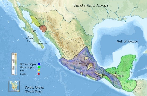 Map Mexican Groups.jpg - Map of Mexico - Indigenous Groups Empires before the arrival of Spaniards