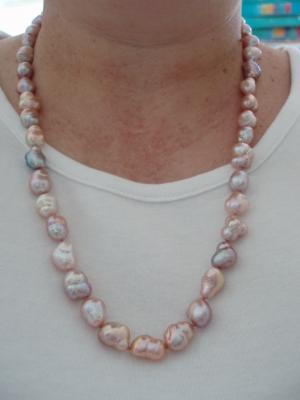 Multicolor baroque freshwater endless pearl strand