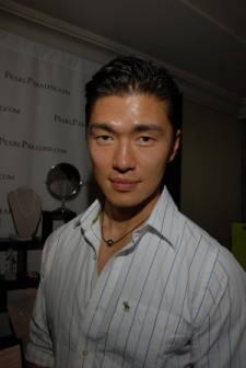 Rick Yune wearing Tahitian on leather from pearl paradise