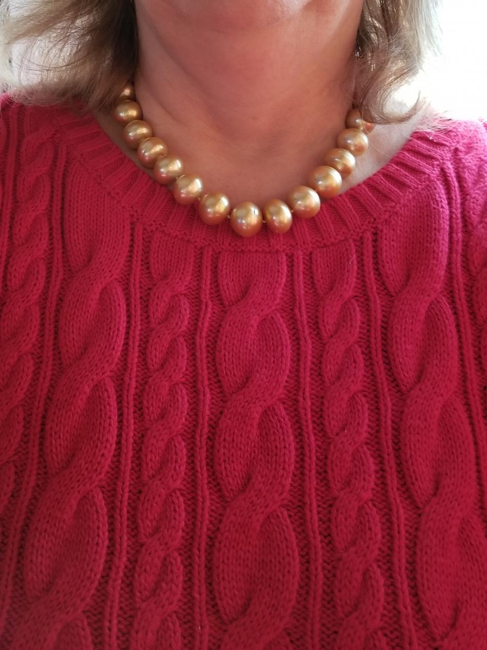 pearl paradise button shape gold south sea strand