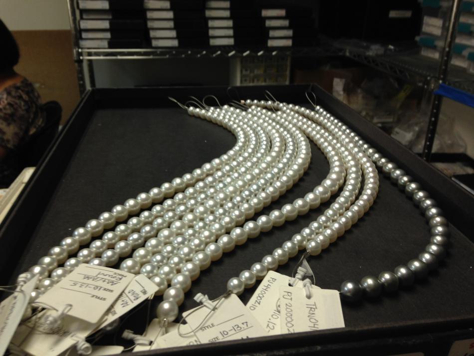 A few strands of white South Sea pearls