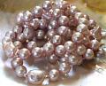 Lilac rounds 7mm with lilac FW keshi 12mm x 10mm, 25 inch necklace. I love the contrast of keshi wit