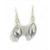 Grey freshwater pearl earrings on sterling silver