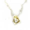 Golden south sea pearl on 18ct yellow gold and sterling silver.