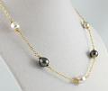 White south sea and Tahitian pearl tin cup style necklace