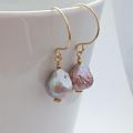 Mauve golden kasumi like earrings