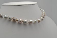 strand of cultured pearls from the Pteria penguin shell on bust