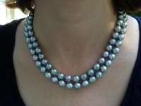 8.5-9mm double strand of blue baroque akoya from Pearl Paradise