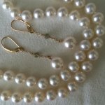 double pearl bracelet 7.5 to 8.0 silver overtone, made by PP