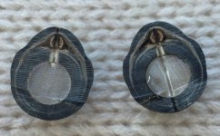 Tahitian pearl cut in half showing 2-4 mm of nacre