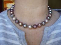 multicolored 12mm Majorica necklace neck shot.jpg