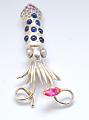 squid pendant with abalone pearls, sapphires and diamonds on white gold.