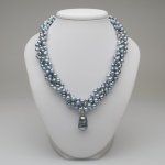 blue Akoya necklace