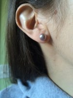 YP Lavender Button Earrings on ear.jpg