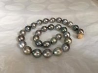 Pearl Paradise strand of pastel Tahitian pearls