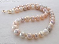 1949 Large Metallic Pale Multicolour Very High Lustre Freshwater Pearl Necklace