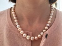 1949 Large Metallic Pale Multicolour Very High Lustre Freshwater Pearl Necklace Catherine Cardellini