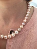 1949 Large Metallic Pale Multicolour Very High Lustre Freshwater Pearl Necklace Catherine Cardellini