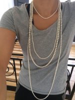 Playing with some freshwater pearls up right