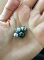 I figured we would be more interested in seeing the effect on pearls with colored bodies, so separated out the blue baroque akoya and tahitians