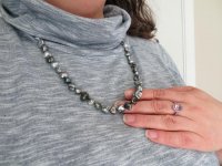 my new Tahitian keshi necklace - big turtleneck hides a lot of the necklace