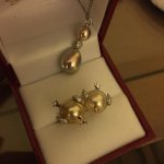 reshwater drop pendant and South Sea ring reshwater drop pendant and South Sea ring