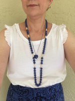  Rice Krispie and lapis necklace layered with this lapis necklace