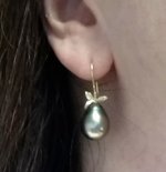 Pistachio Tahitian earrings from Pearl Paradise